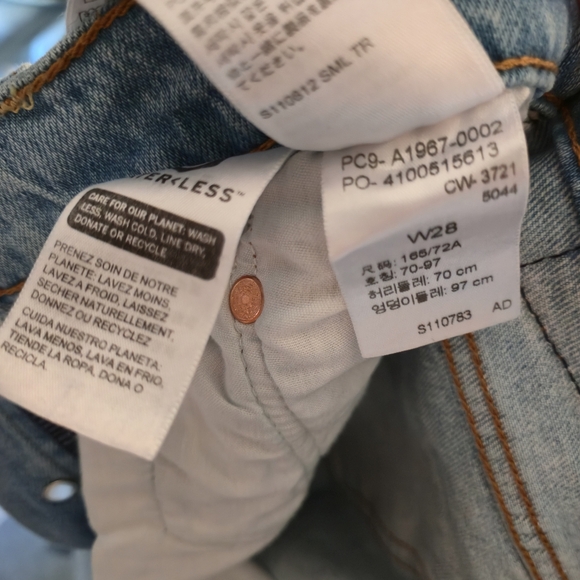 Levi’s Ribcage Crop Boot jeans 28 Light Blue Buttonfly Spring 90s Summer EUC - Picture 16 of 16